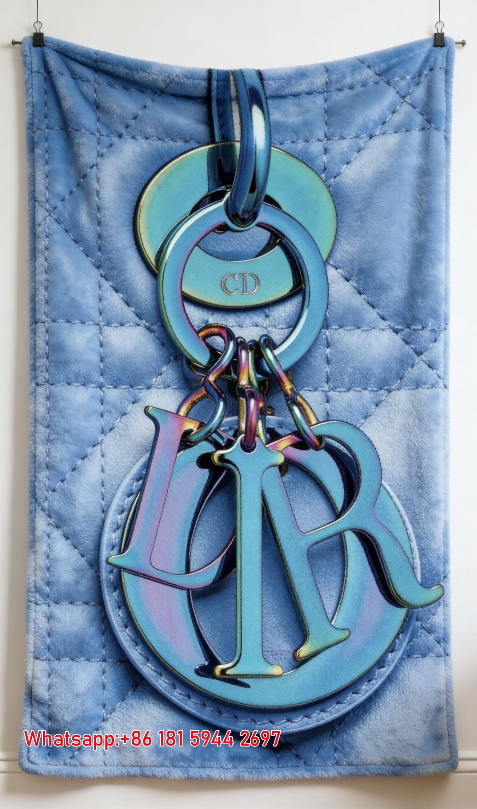 Dior Iridescent CD Charm Flannel Sofa Throw Blanket D460